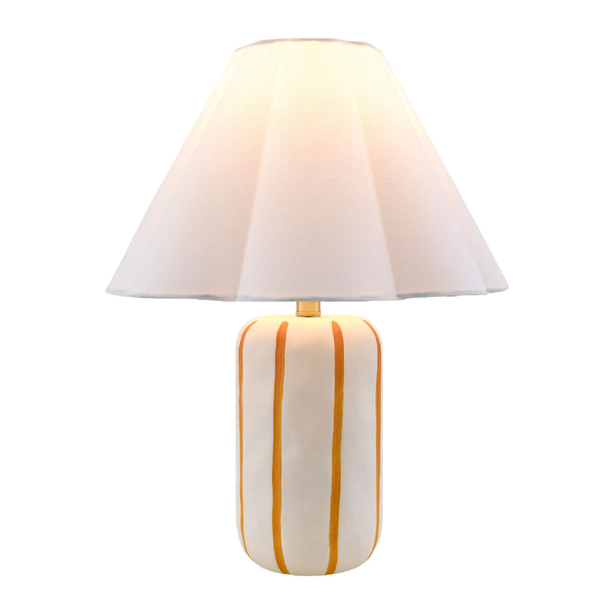 Modern European furniture - Ceramic Scalloped Linen Table Lamp - www.oroa.com | Oroa.com