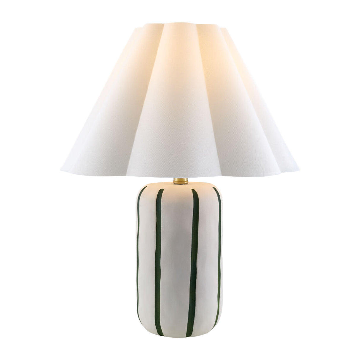 Modern European furniture - Ceramic Scalloped Linen Table Lamp - www.oroa.com | Oroa.com