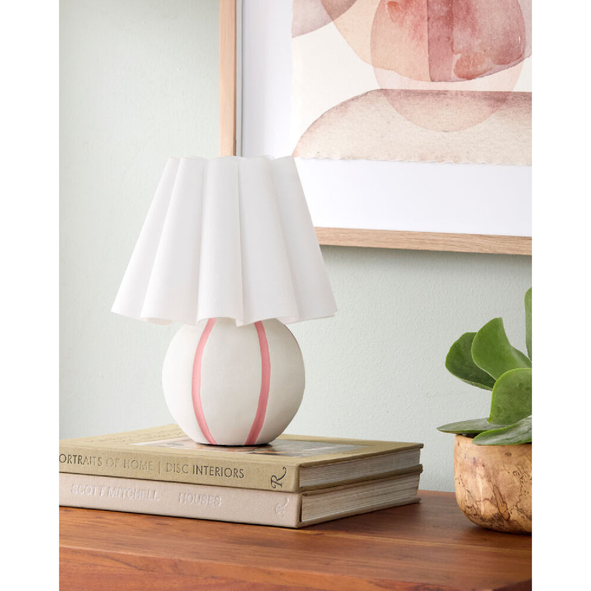 Modern European furniture - Lined Round Ceramic Table Lamp - www.oroa.com | Oroa.com