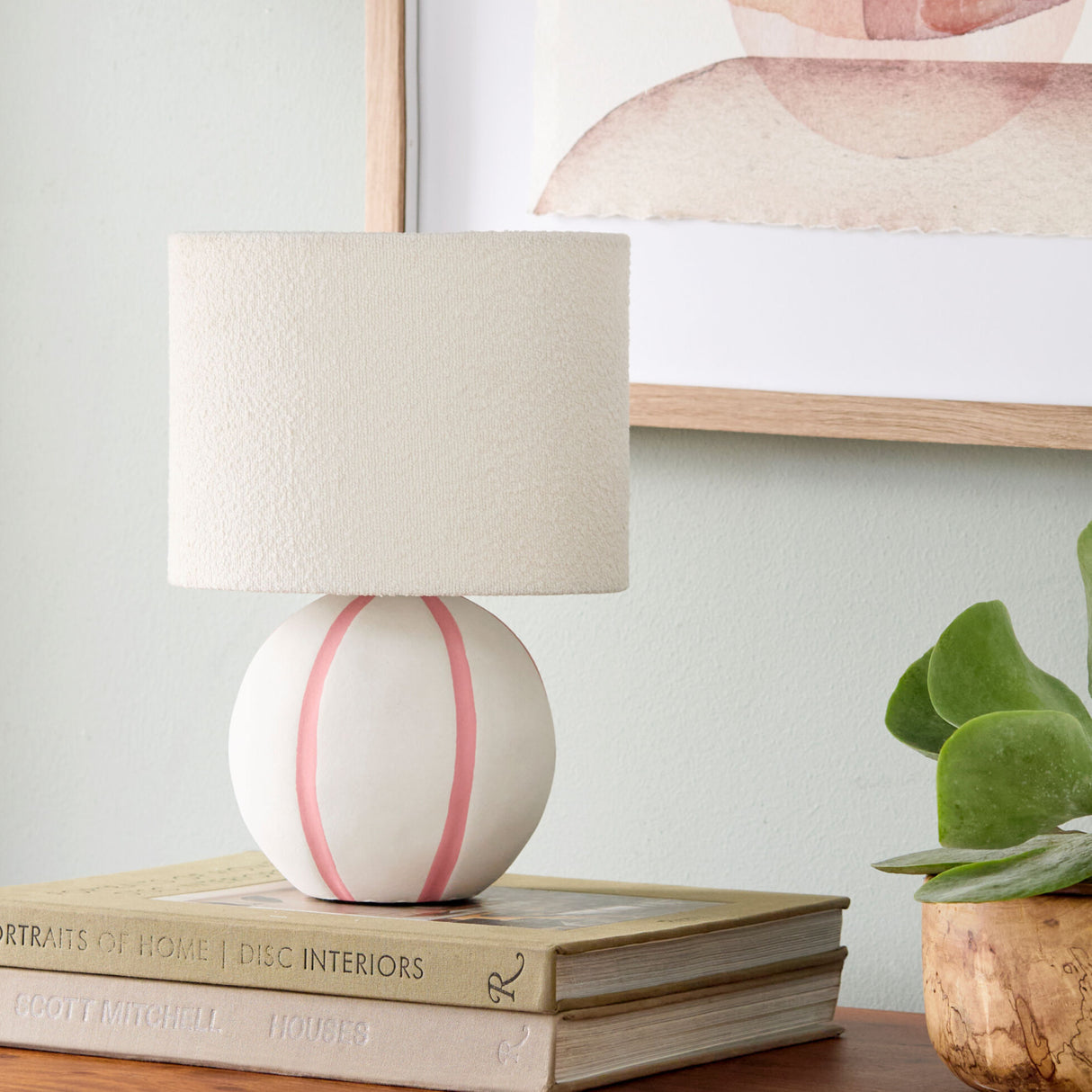 Modern European furniture - Round Lined Ceramic Table Lamp - www.oroa.com | Oroa.com