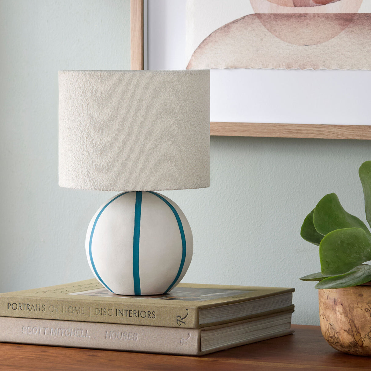 Modern European furniture - Round Lined Ceramic Table Lamp - www.oroa.com | Oroa.com