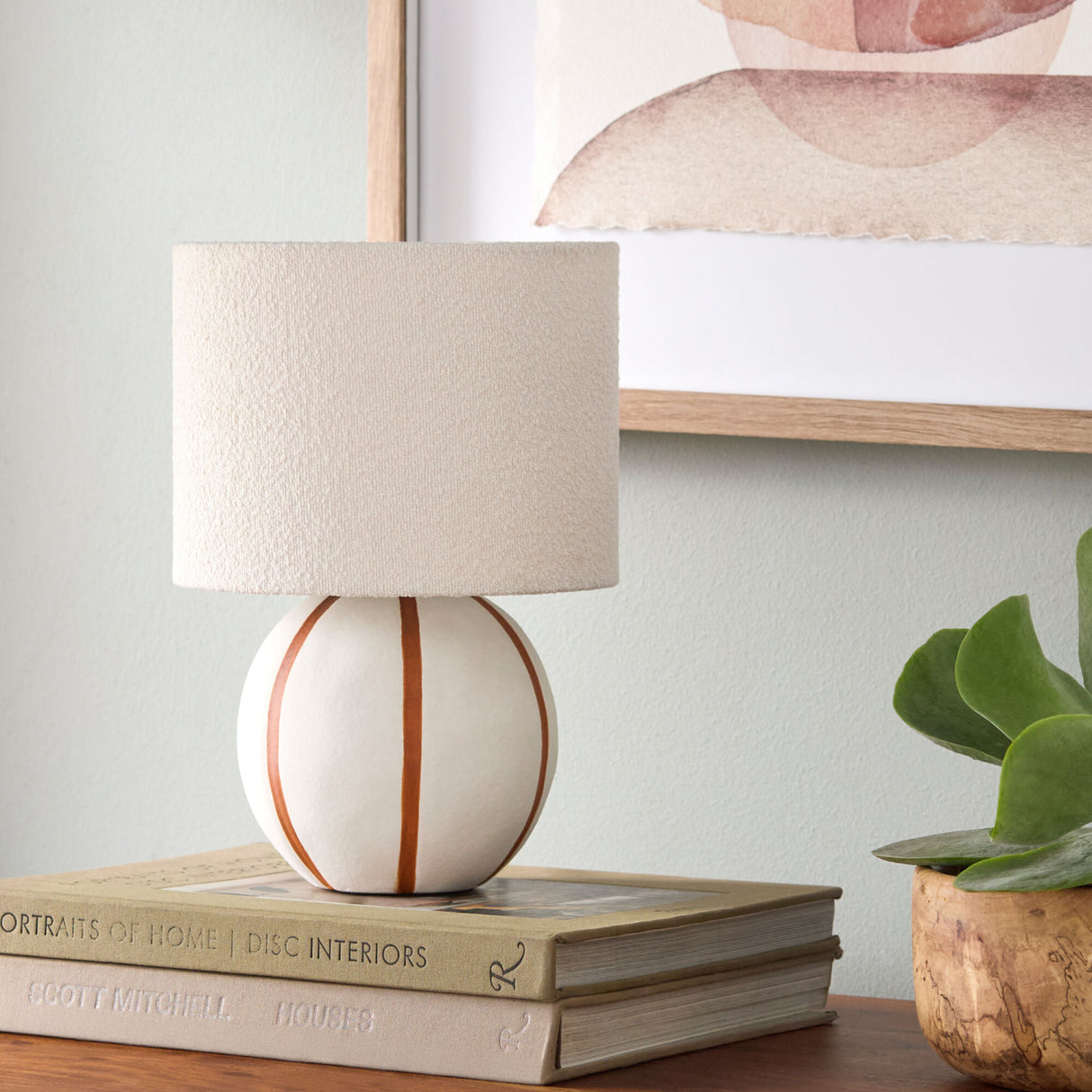 Modern European furniture - Round Lined Ceramic Table Lamp - www.oroa.com | Oroa.com