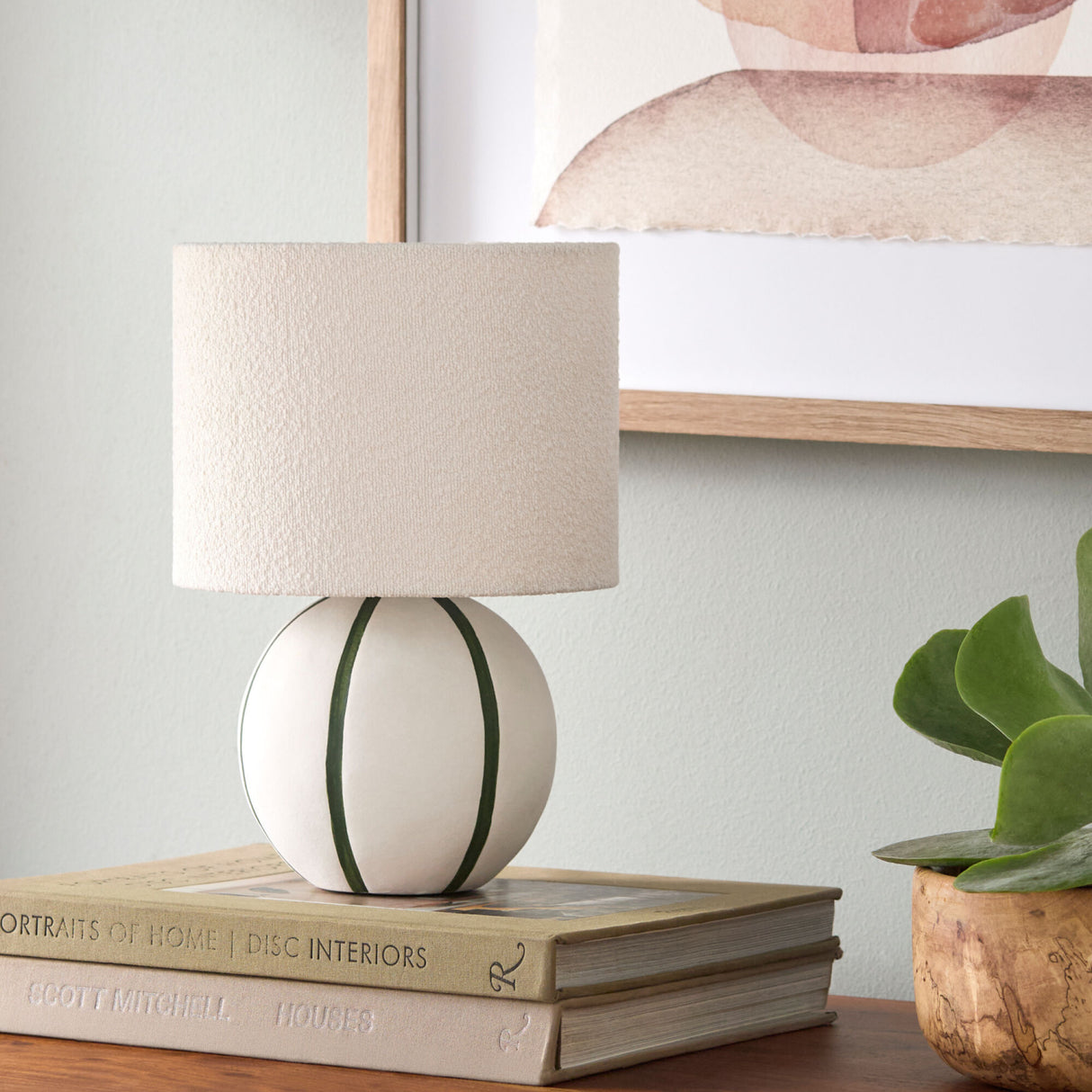 Modern European furniture - Round Lined Ceramic Table Lamp - www.oroa.com | Oroa.com
