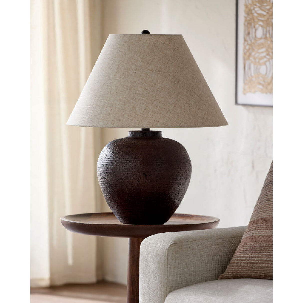 Modern European furniture - Empire Linen Shade Table Lamp - www.oroa.com | Oroa.com