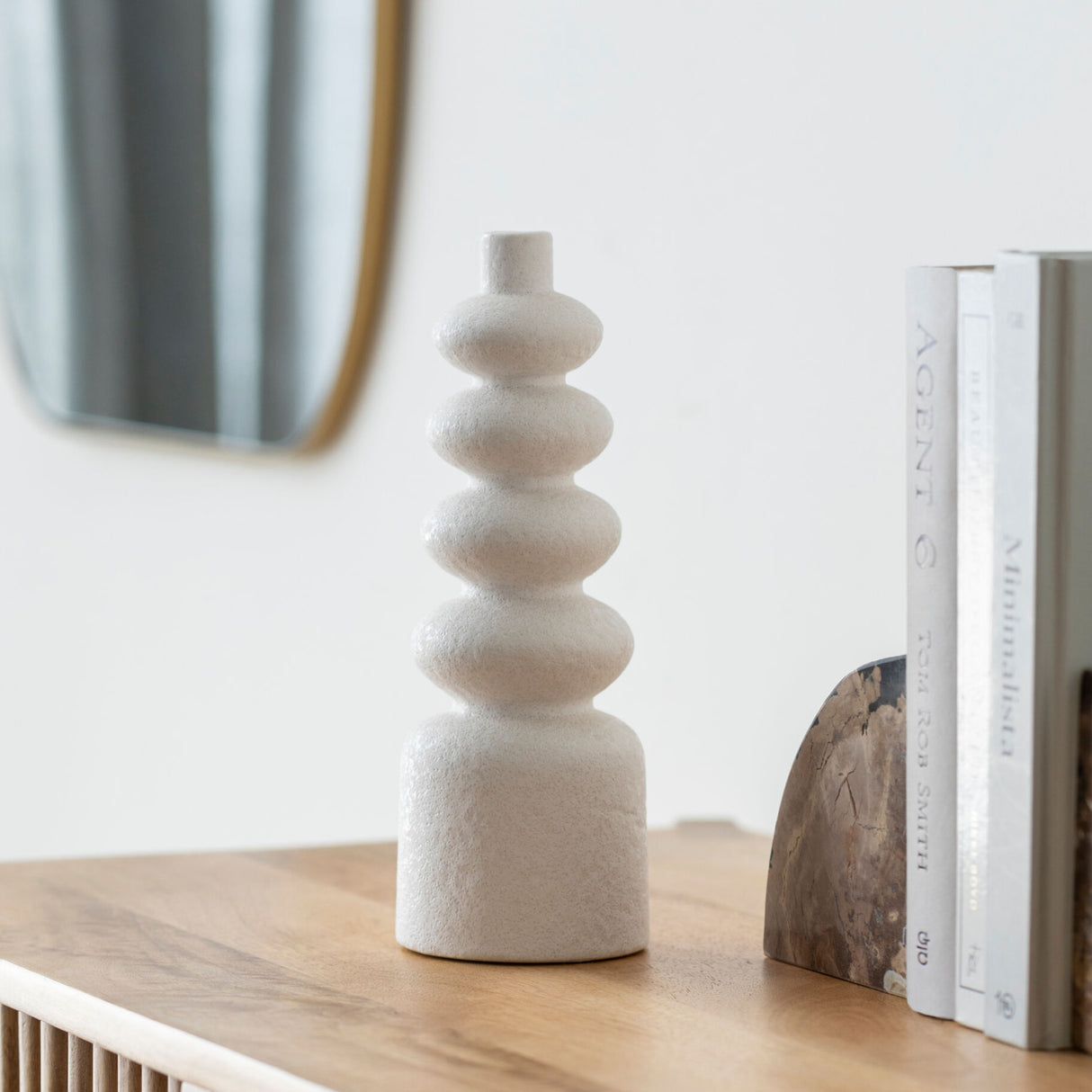 Modern European furniture - White Ceramic Layered Vase - www.oroa.com | Oroa.com