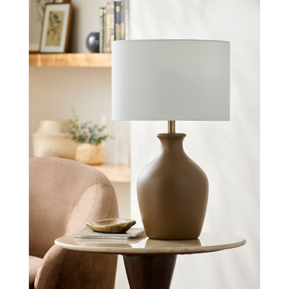 Modern European furniture - Linen Drum Shade Table Lamp - www.oroa.com | Oroa.com