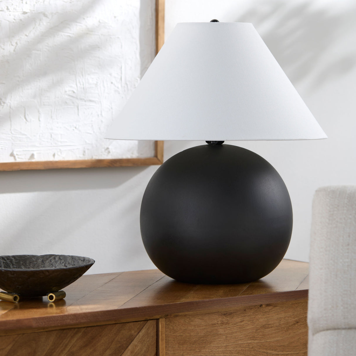 Modern European furniture - Black Round Ceramic Table Lamp - www.oroa.com | Oroa.com