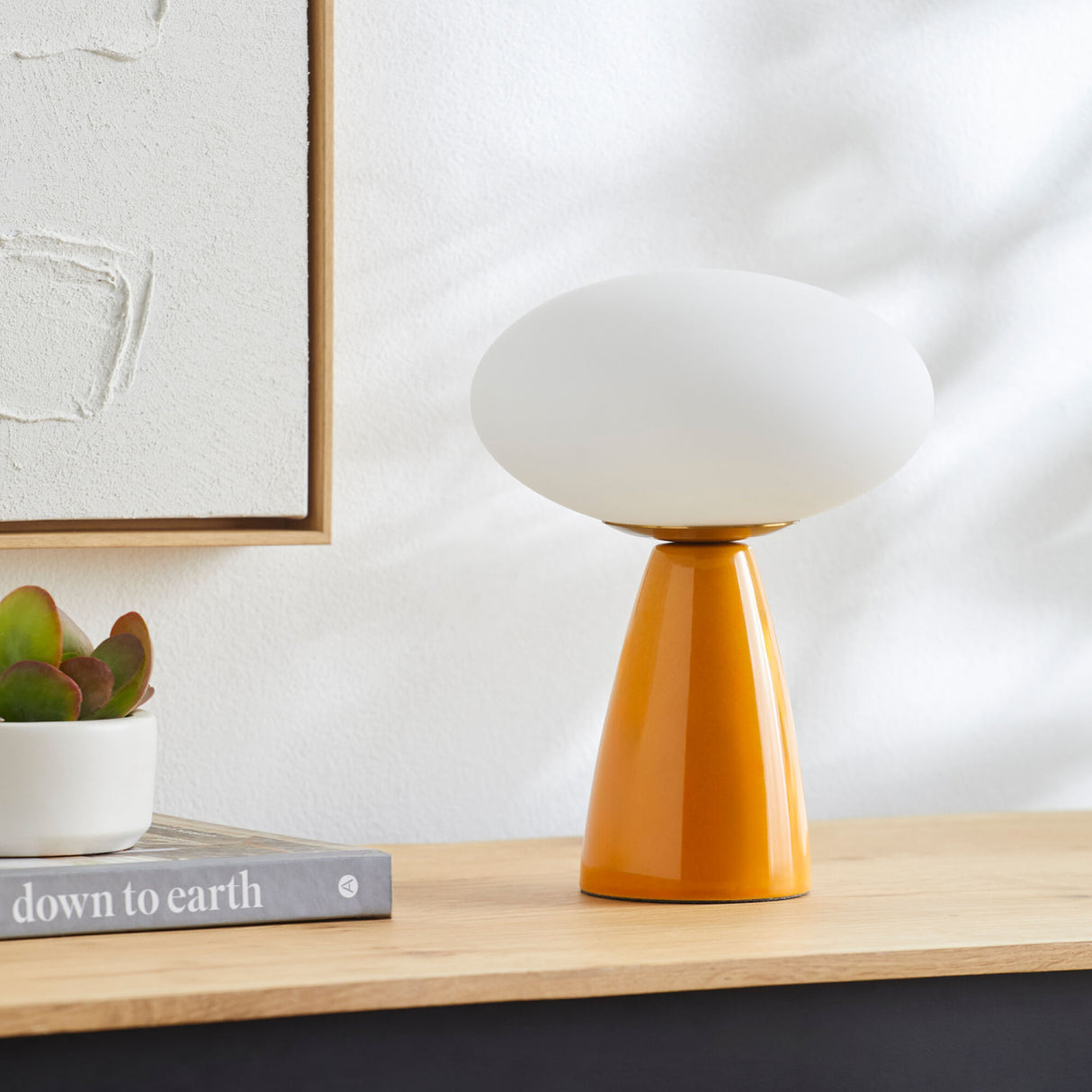 Modern European furniture - Oval White Glass Table Lamp - www.oroa.com | Oroa.com