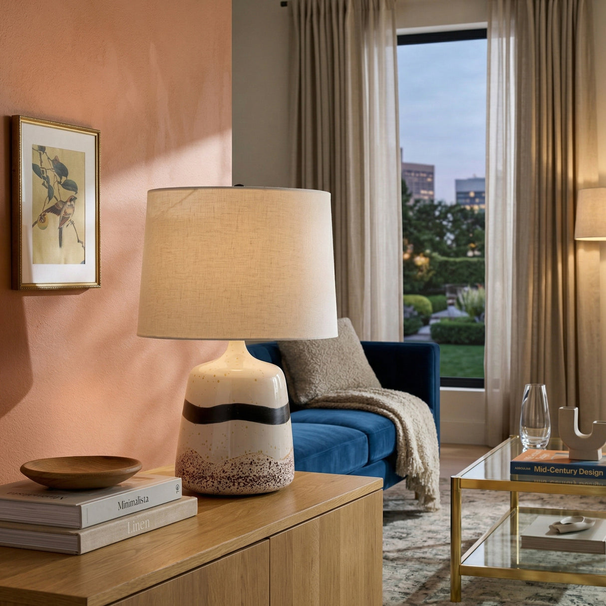 Modern European furniture - Brown Speckled Ceramic Table Lamp - www.oroa.com | Oroa.com