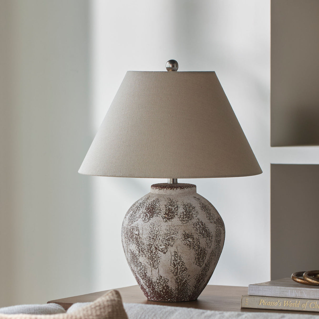 Modern European furniture - Rustic Brown Ceramic Table Lamp - www.oroa.com | Oroa.com