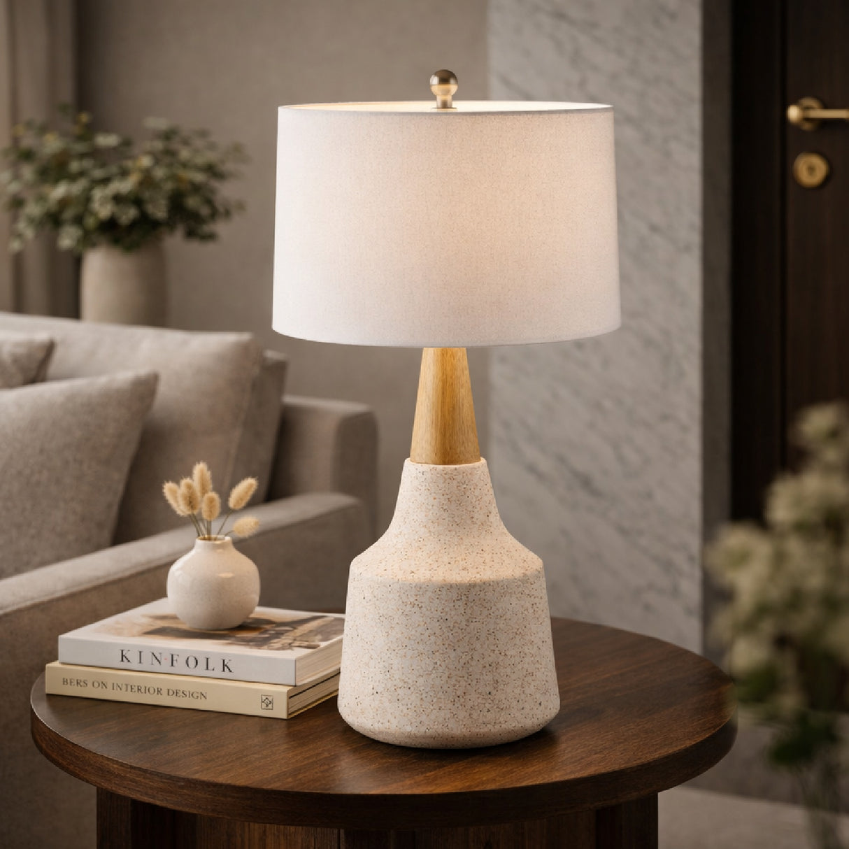 Modern European furniture - Speckled Base Accent Table Lamp - www.oroa.com | Oroa.com