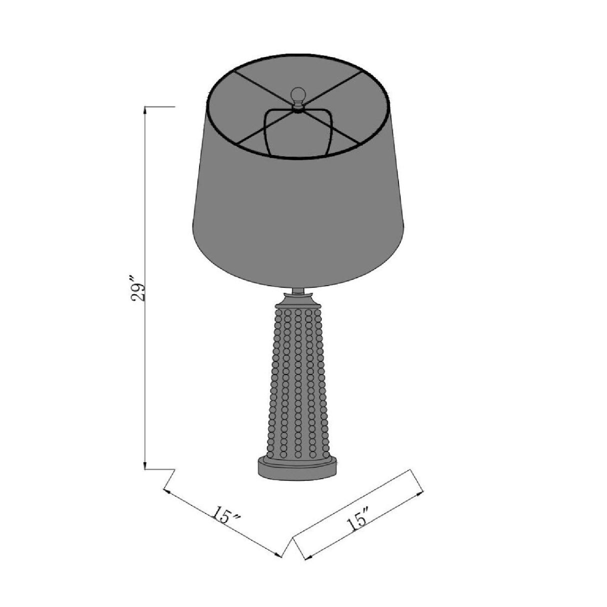 Modern European furniture - Beaded Beige Linen Table Lamp - www.oroa.com | Oroa.com