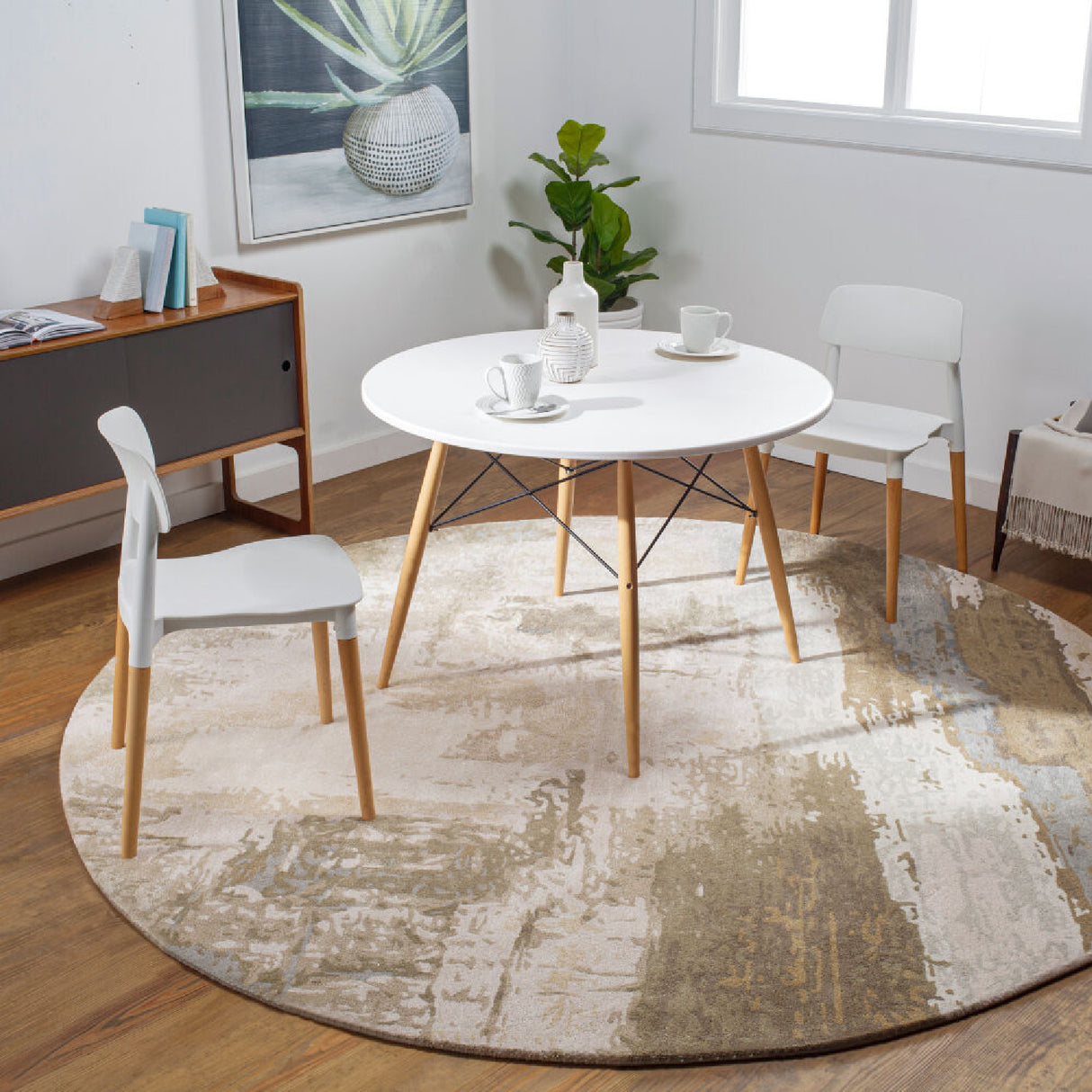 Modern European furniture - Viscose Wool Blend Round Carpet - www.oroa.com | Oroa.com