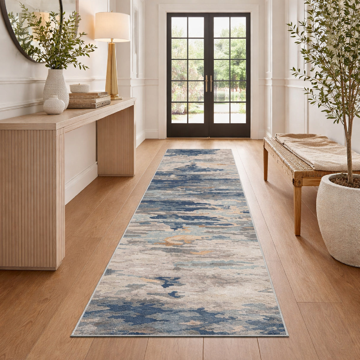 Modern European furniture - Multicolored Viscose Wool Table Runner - www.oroa.com | Oroa.com