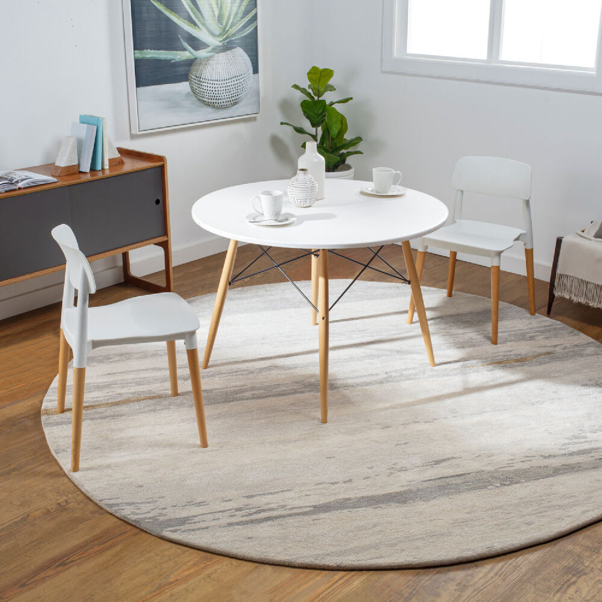 Modern European furniture - Viscose Wool Blend Round Carpet - www.oroa.com | Oroa.com