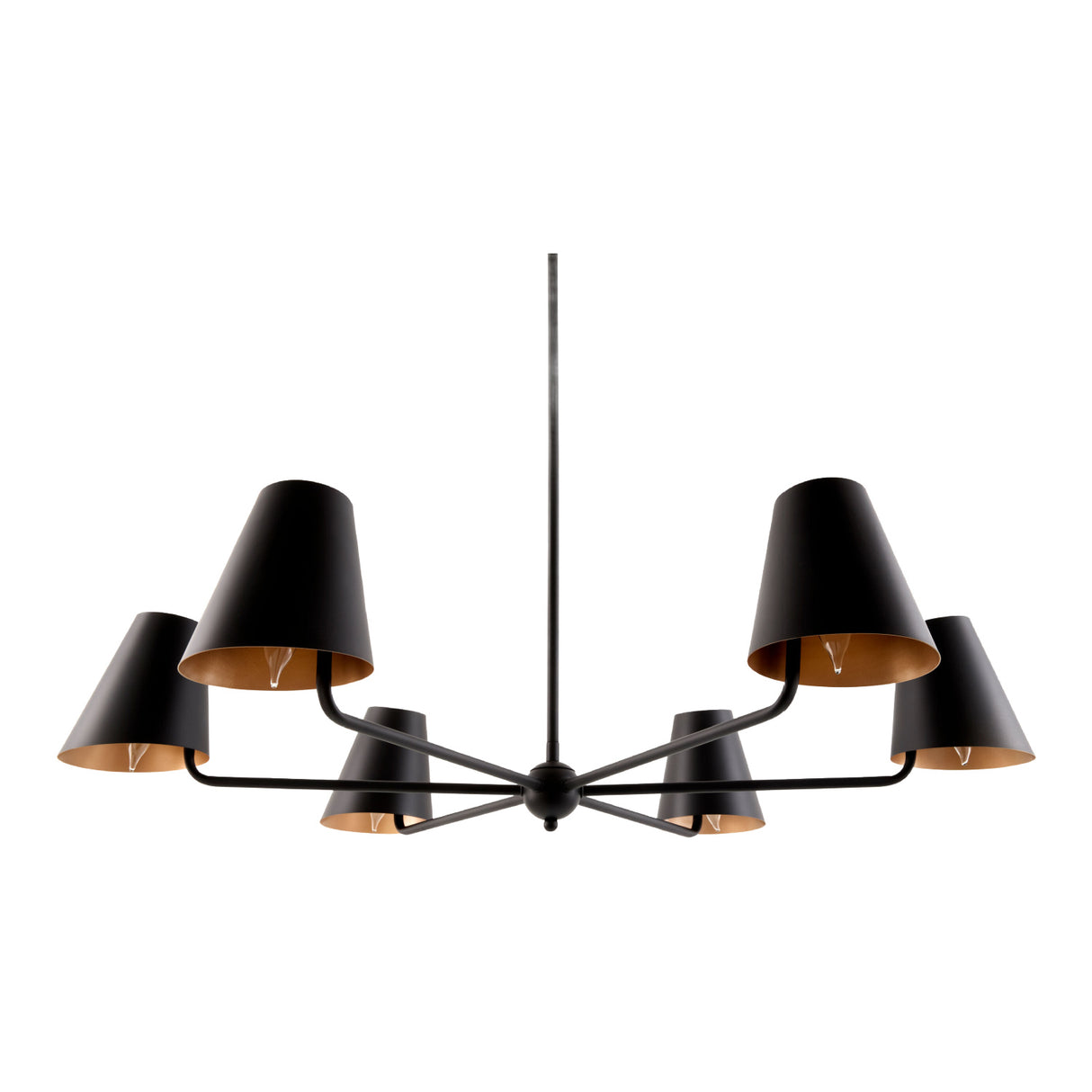 Modern European furniture - 6-Light Black Metal Chandelier - www.oroa.com | Oroa.com