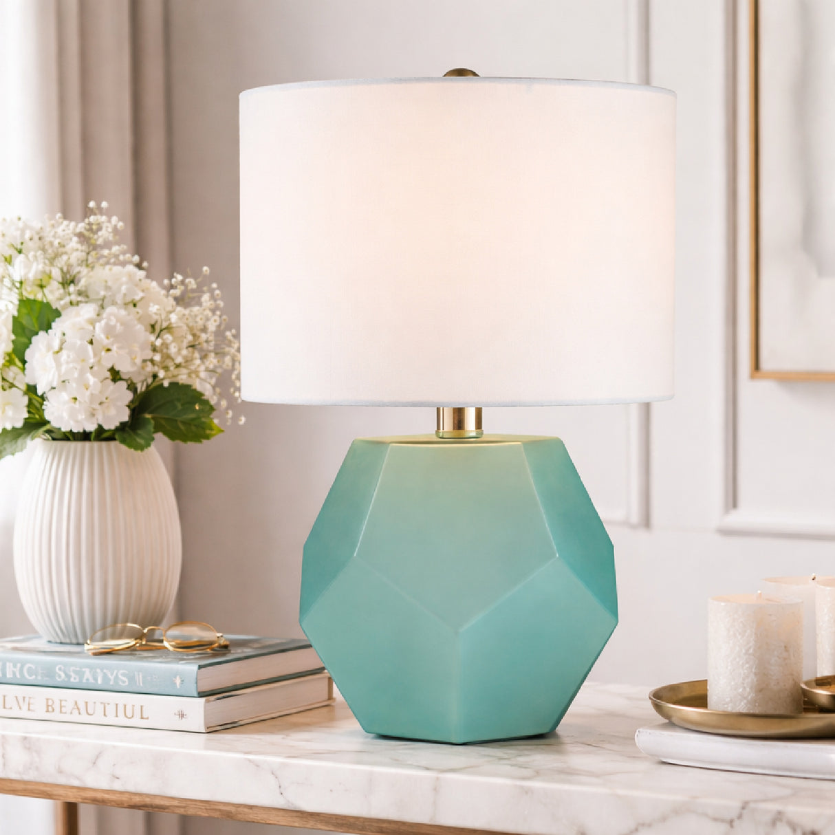 Modern European furniture - Faceted Glass Accent Table Lamp - www.oroa.com | Oroa.com