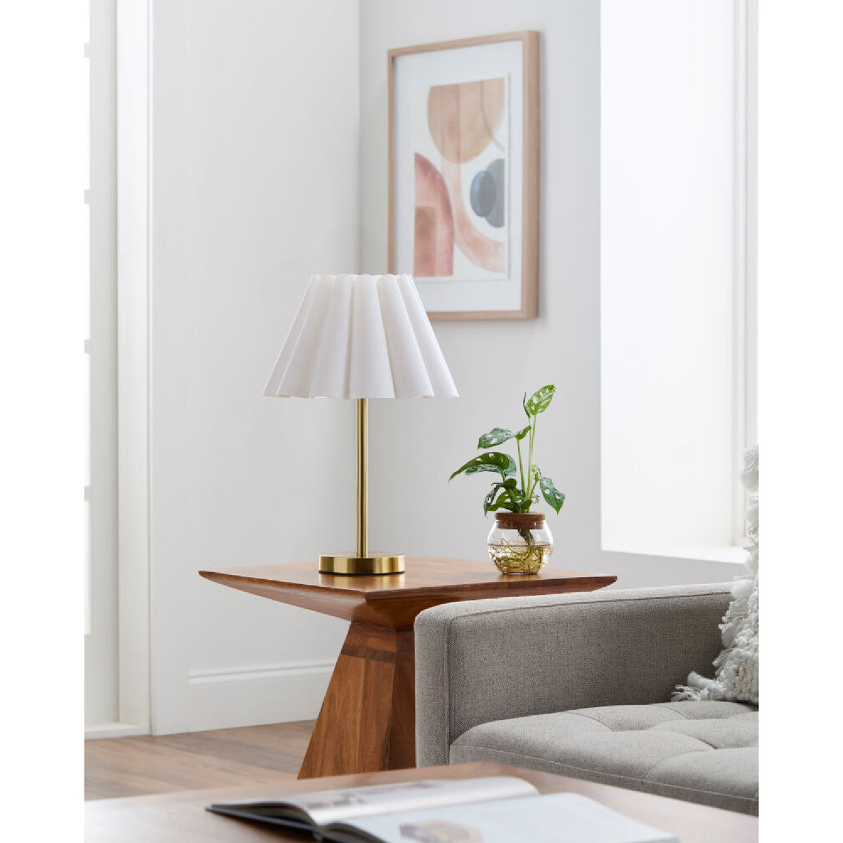 Modern European furniture - Iron Base Linen Table Lamp - www.oroa.com | Oroa.com