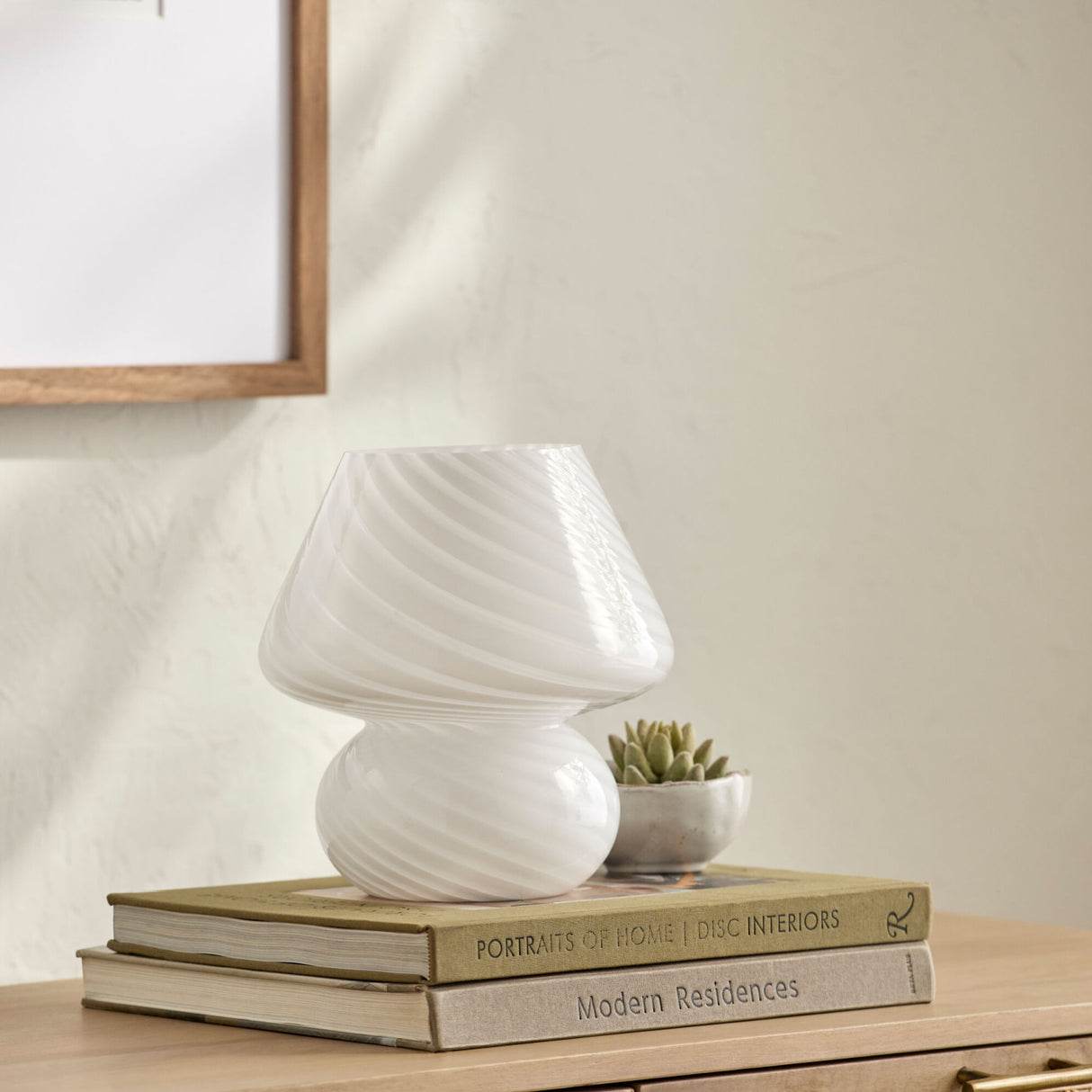 Modern European furniture - Painted White Glass Table Lamp - www.oroa.com | Oroa.com
