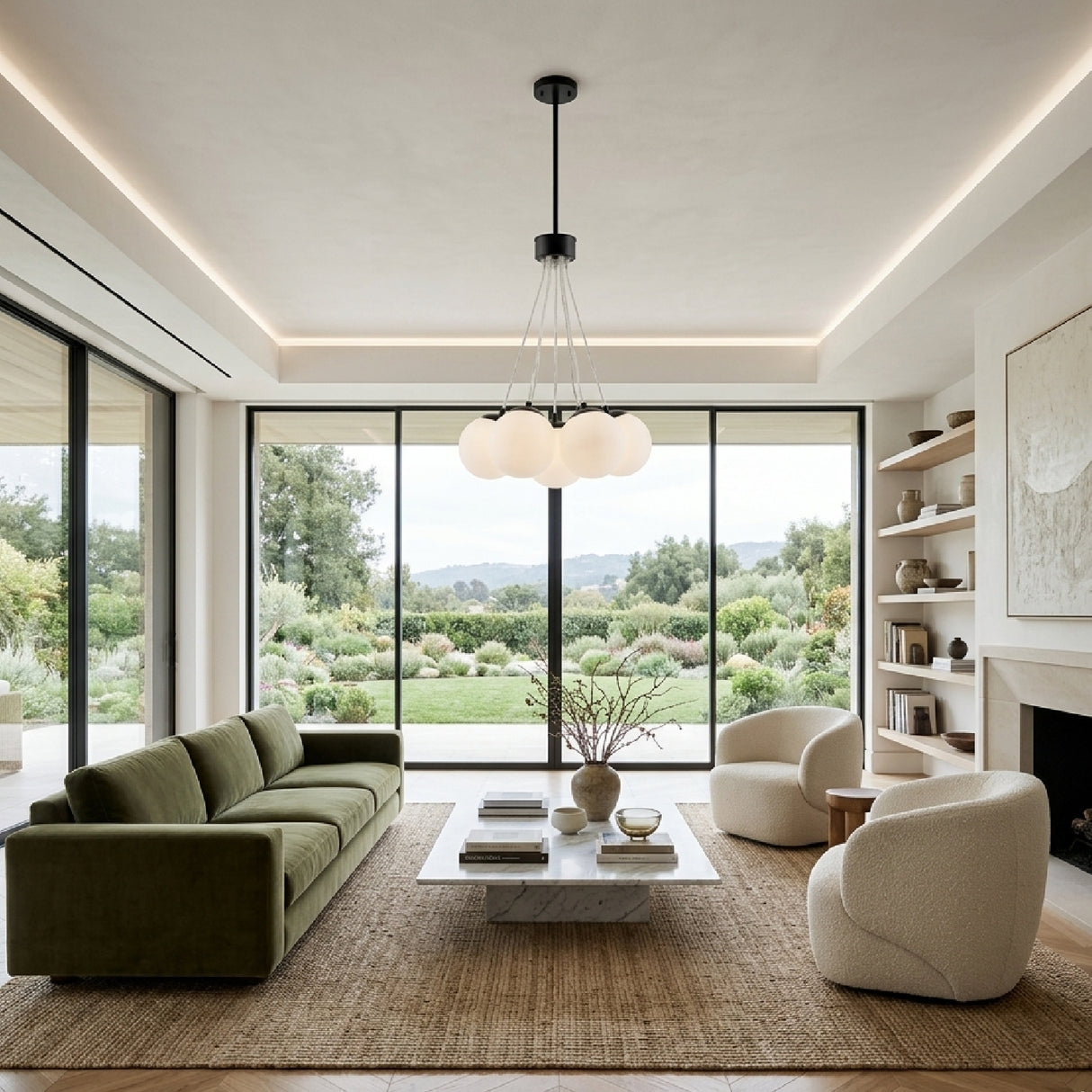 Modern European furniture - Glass Globes 7-Light Chandelier - www.oroa.com | Oroa.com