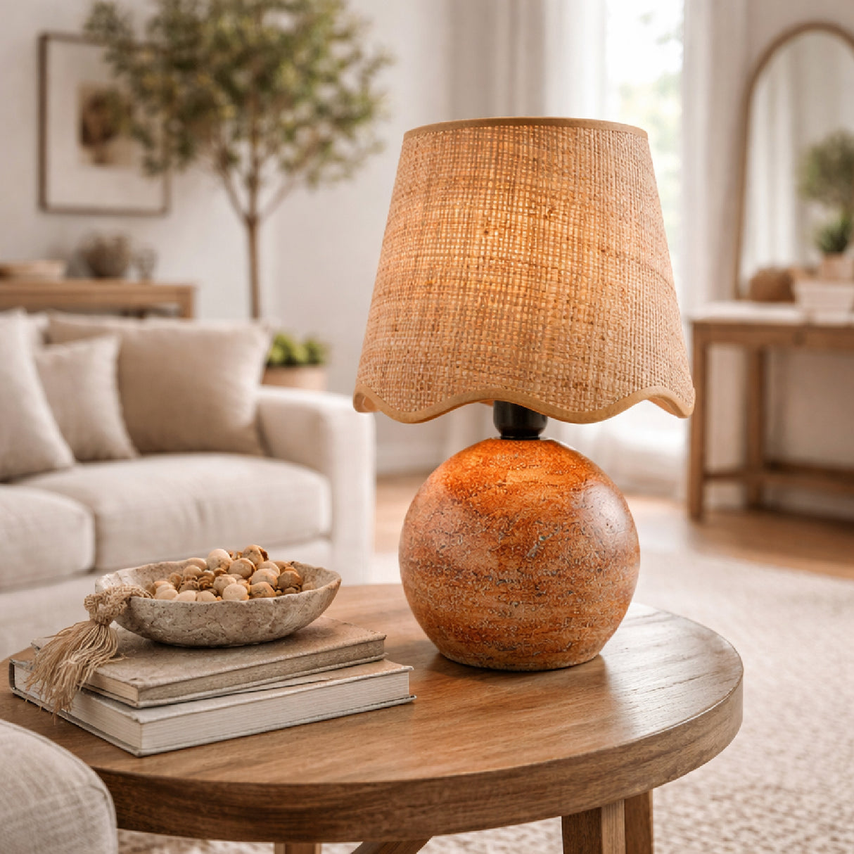 Modern European furniture - Organic Round Base Table Lamp - www.oroa.com | Oroa.com