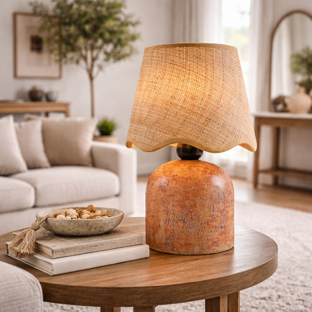 Modern European furniture - Organic Textured Base Table Lamp - www.oroa.com | Oroa.com