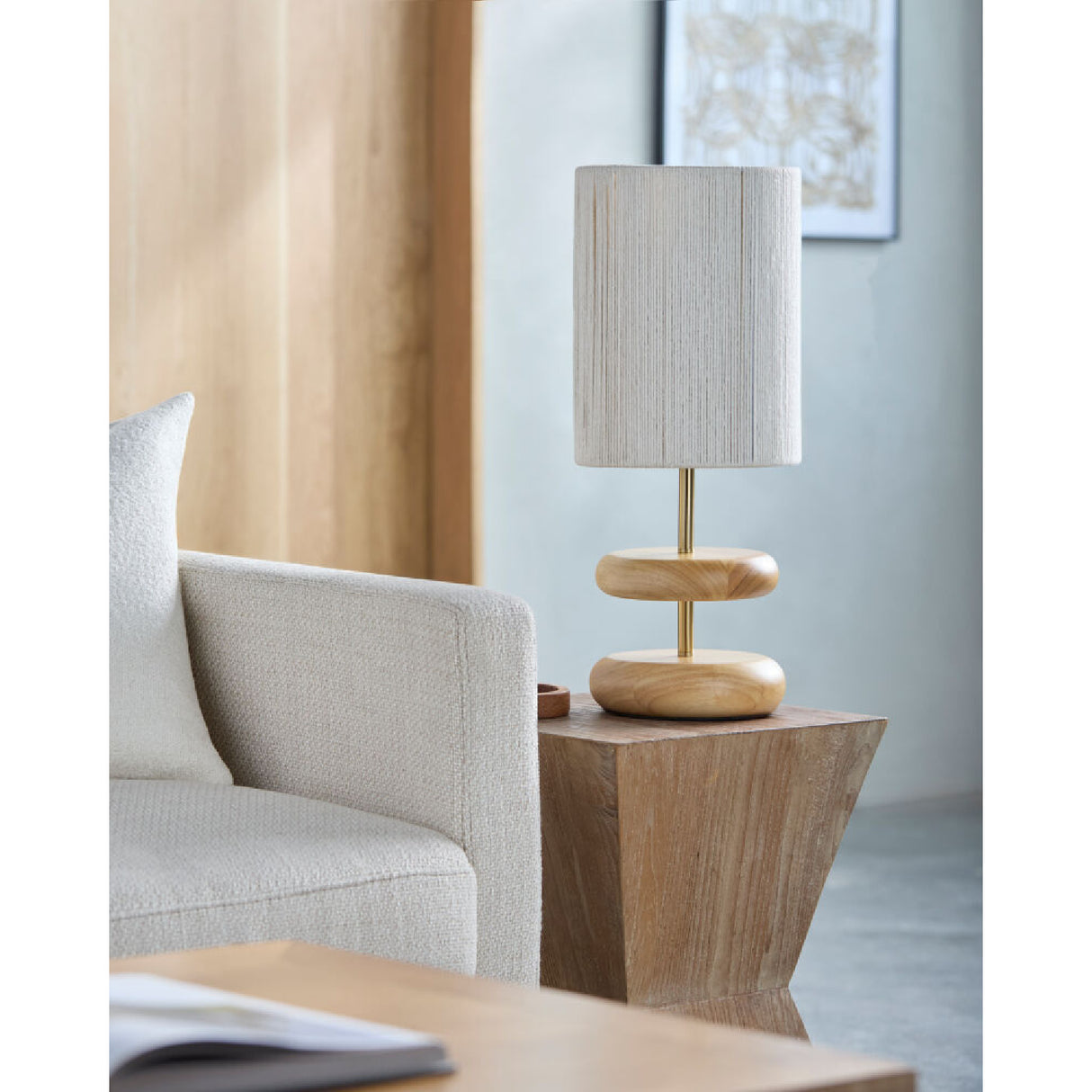 Modern European furniture - White Jute Accent Table Lamp - www.oroa.com | Oroa.com
