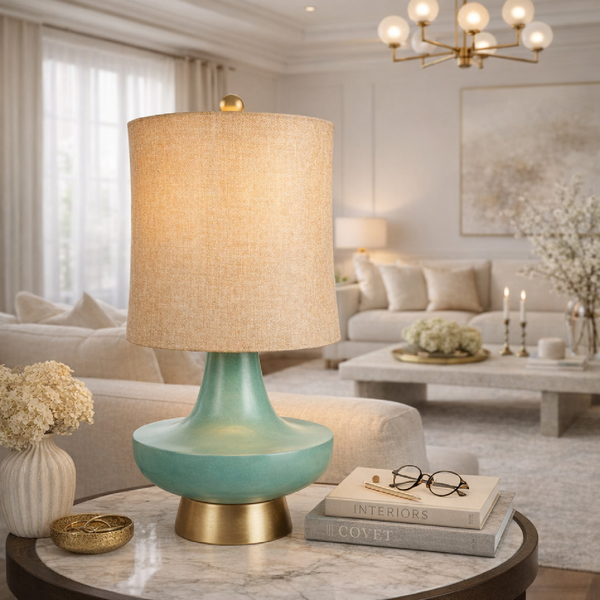 Modern European furniture - Turquoise Base Accent Table Lamp - www.oroa.com | Oroa.com