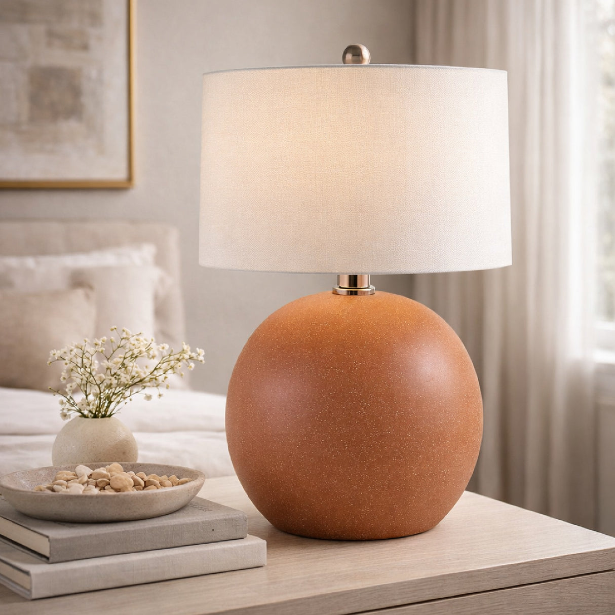 Modern European furniture - Ceramic Sphere Accent Table Lamp - www.oroa.com | Oroa.com