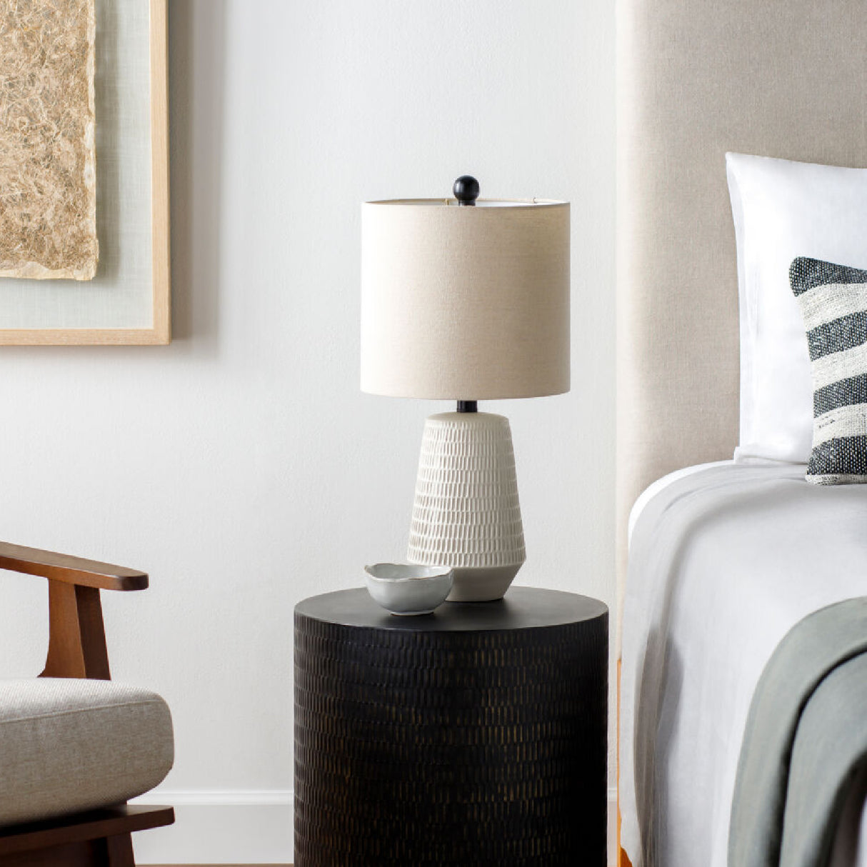 Modern European furniture - Organic-Carved Base Table Lamp - www.oroa.com | Oroa.com