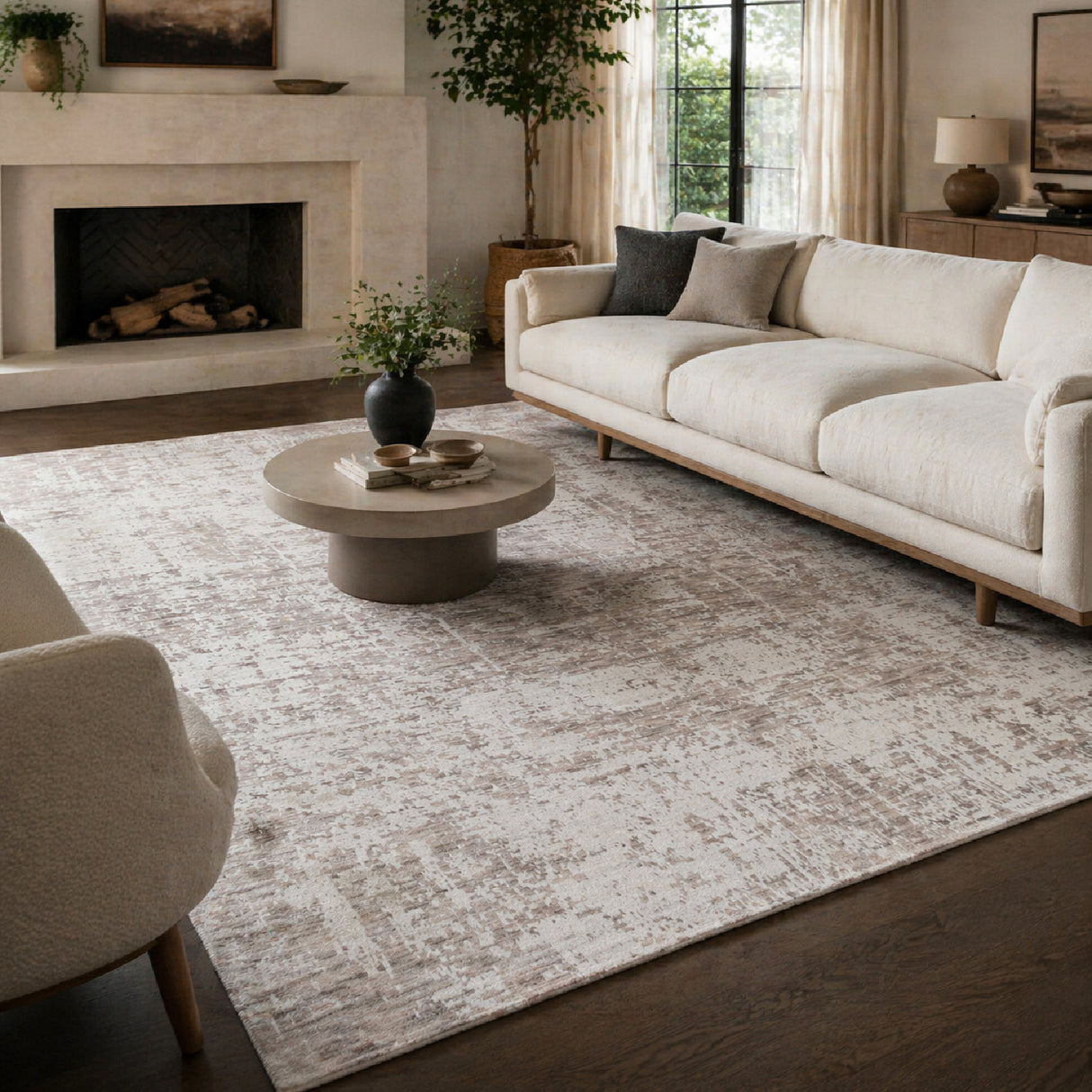 Modern European furniture - Gray Viscose Blend Carpet - www.oroa.com | Oroa.com