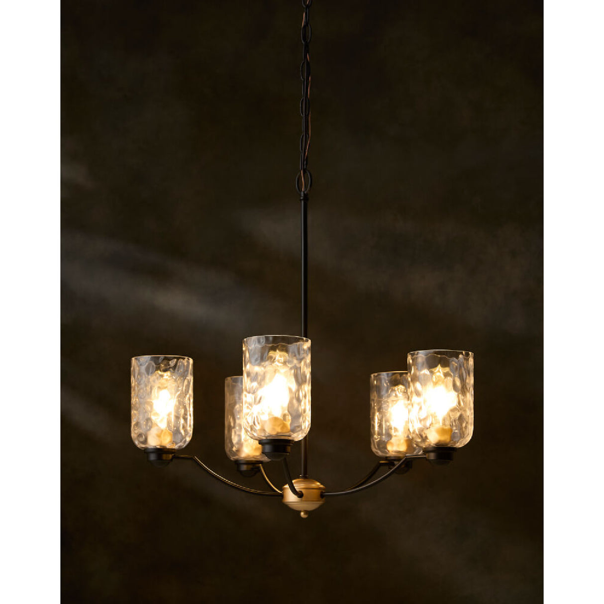 Modern European furniture - Textured Clear Glass 5-Light Chandelier - www.oroa.com | Oroa.com