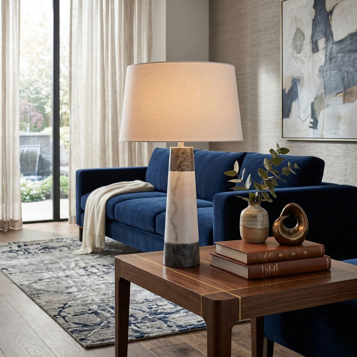 Modern European furniture - Two-Toned Marble Table Lamp - www.oroa.com | Oroa.com