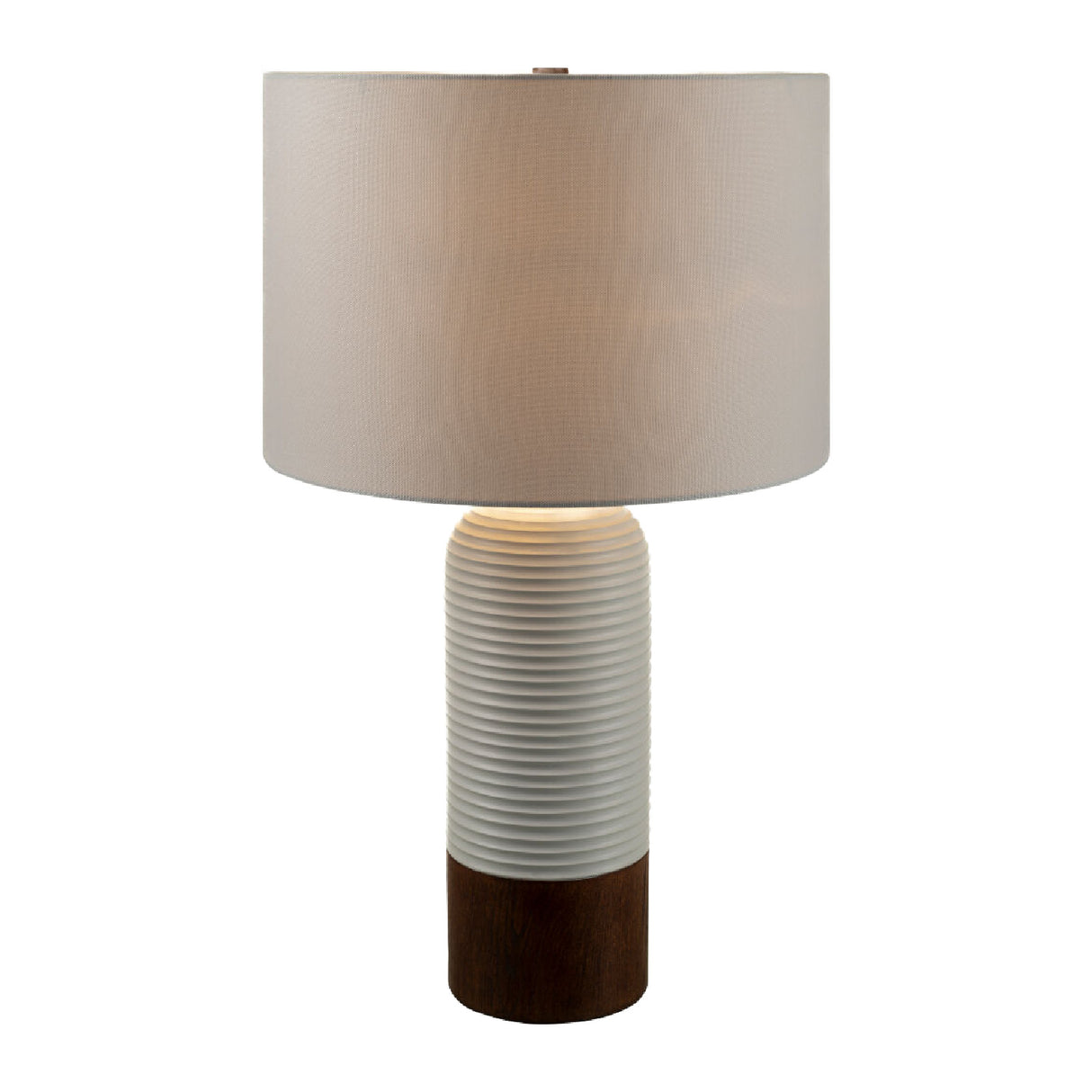 Modern European furniture - White Drum Linen Table Lamp - www.oroa.com | Oroa.com