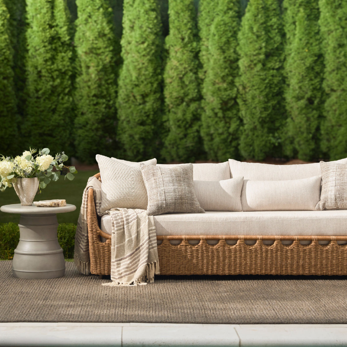 Modern European furniture - Hand-Woven Wicker Outdoor Sofa - www.oroa.com | Oroa.com