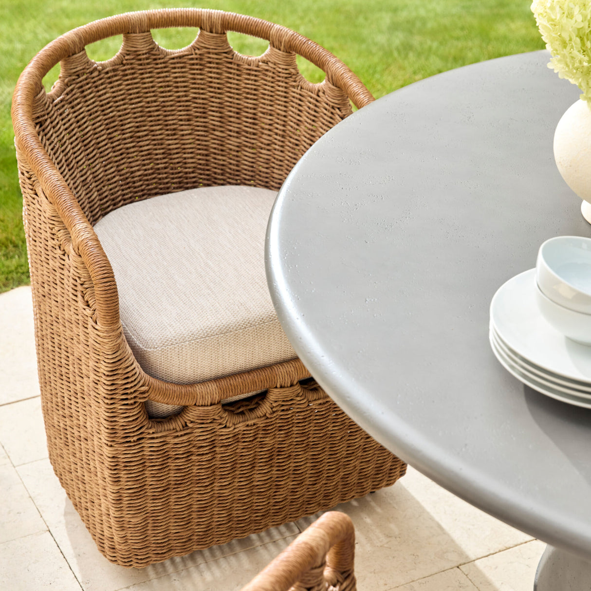 Modern European furniture - Hand-Woven Wicker Outdoor Dining Chair - www.oroa.com | Oroa.com