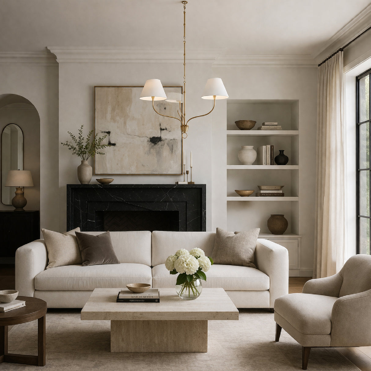 Modern European furniture - Copper-Armed 3-Light Chandelier - www.oroa.com | Oroa.com