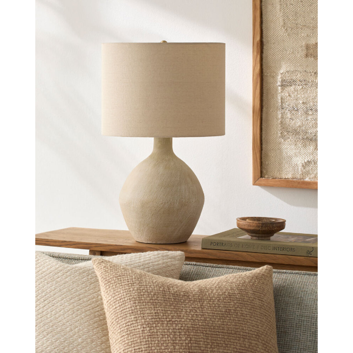 Modern European furniture - Linen Shade Ceramic Table Lamp - www.oroa.com | Oroa.com