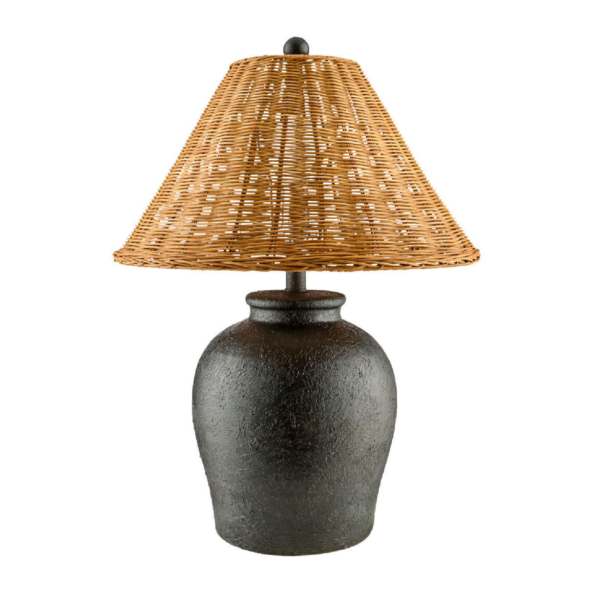 Modern European furniture - Brown Rattan Ceramic Table Lamp - www.oroa.com | Oroa.com