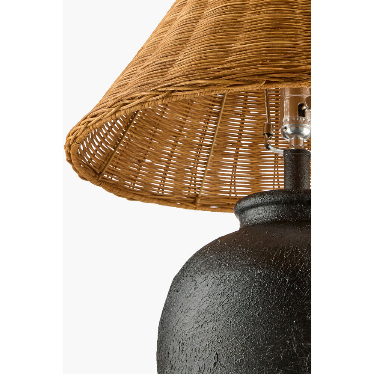 Modern European furniture - Brown Rattan Ceramic Table Lamp - www.oroa.com | Oroa.com