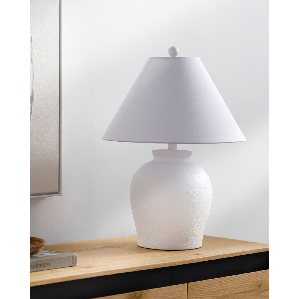 Modern European furniture - Ceramic White Linen Table Lamp - www.oroa.com | Oroa.com