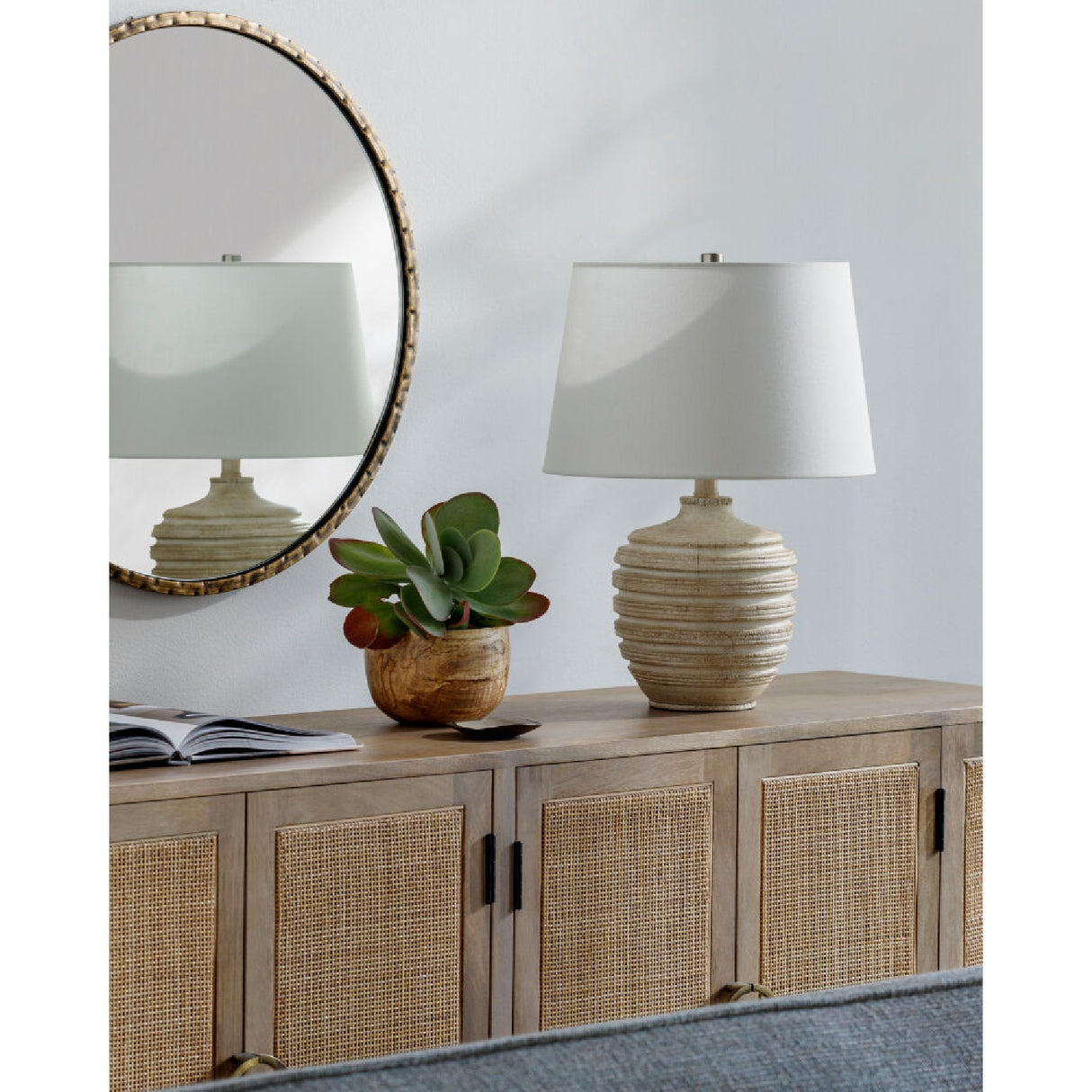 Modern European furniture - Brown Base Linen Table Lamp - www.oroa.com | Oroa.com