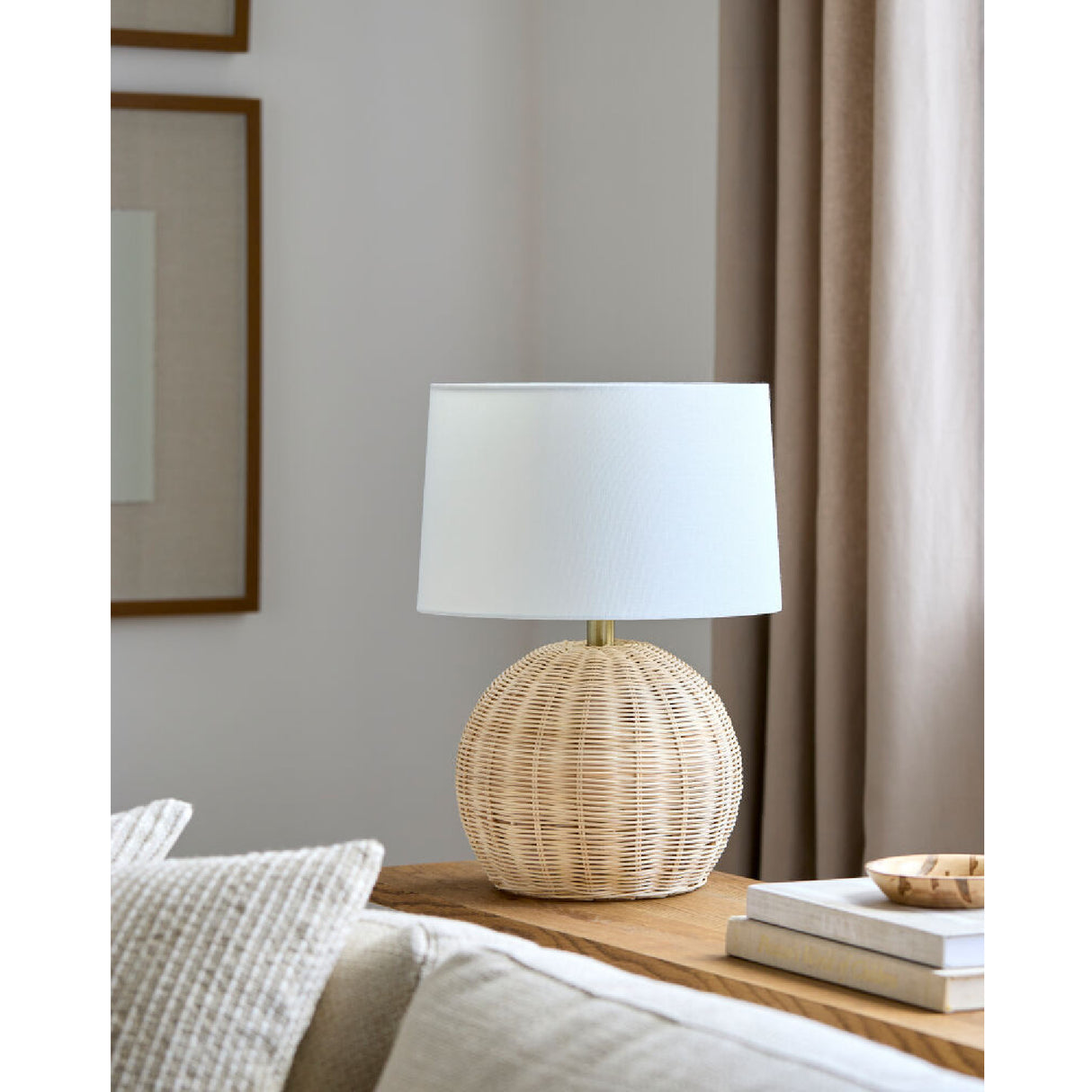 Modern European furniture - Round Rattan Base Table Lamp - www.oroa.com | Oroa.com