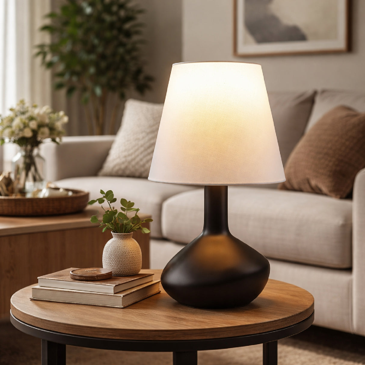 Modern European furniture - Tall Linen Shade Table Lamp - www.oroa.com | Oroa.com