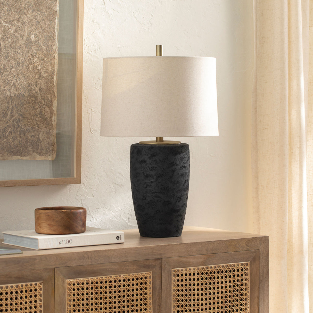 Modern European furniture - Black Textured Base Table Lamp - www.oroa.com | Oroa.com