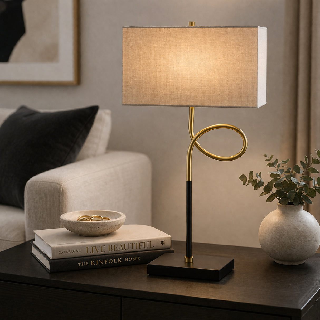 Modern European furniture - Twisted Iron Accent Table Lamp - www.oroa.com | Oroa.com