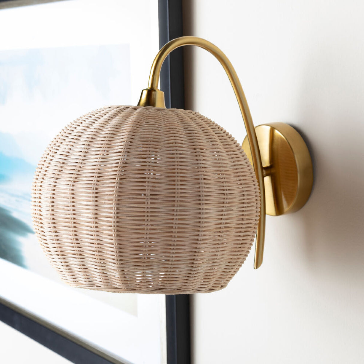 Modern European furniture - Round Rattan Wall Lamp - www.oroa.com | Oroa.com