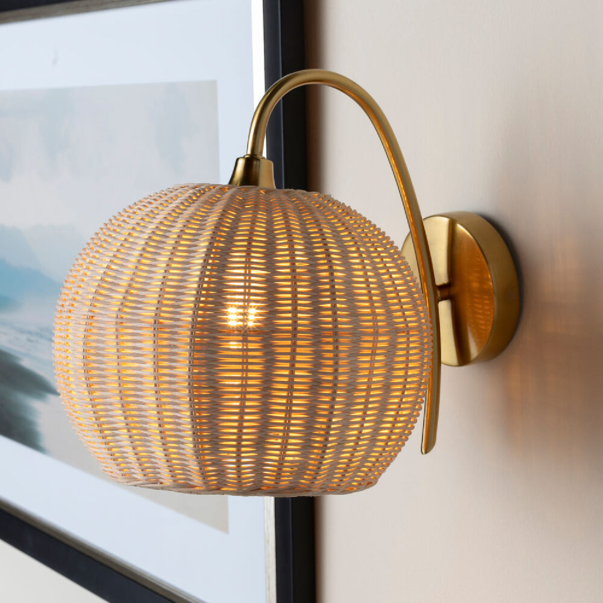 Modern European furniture - Round Rattan Wall Lamp - www.oroa.com | Oroa.com