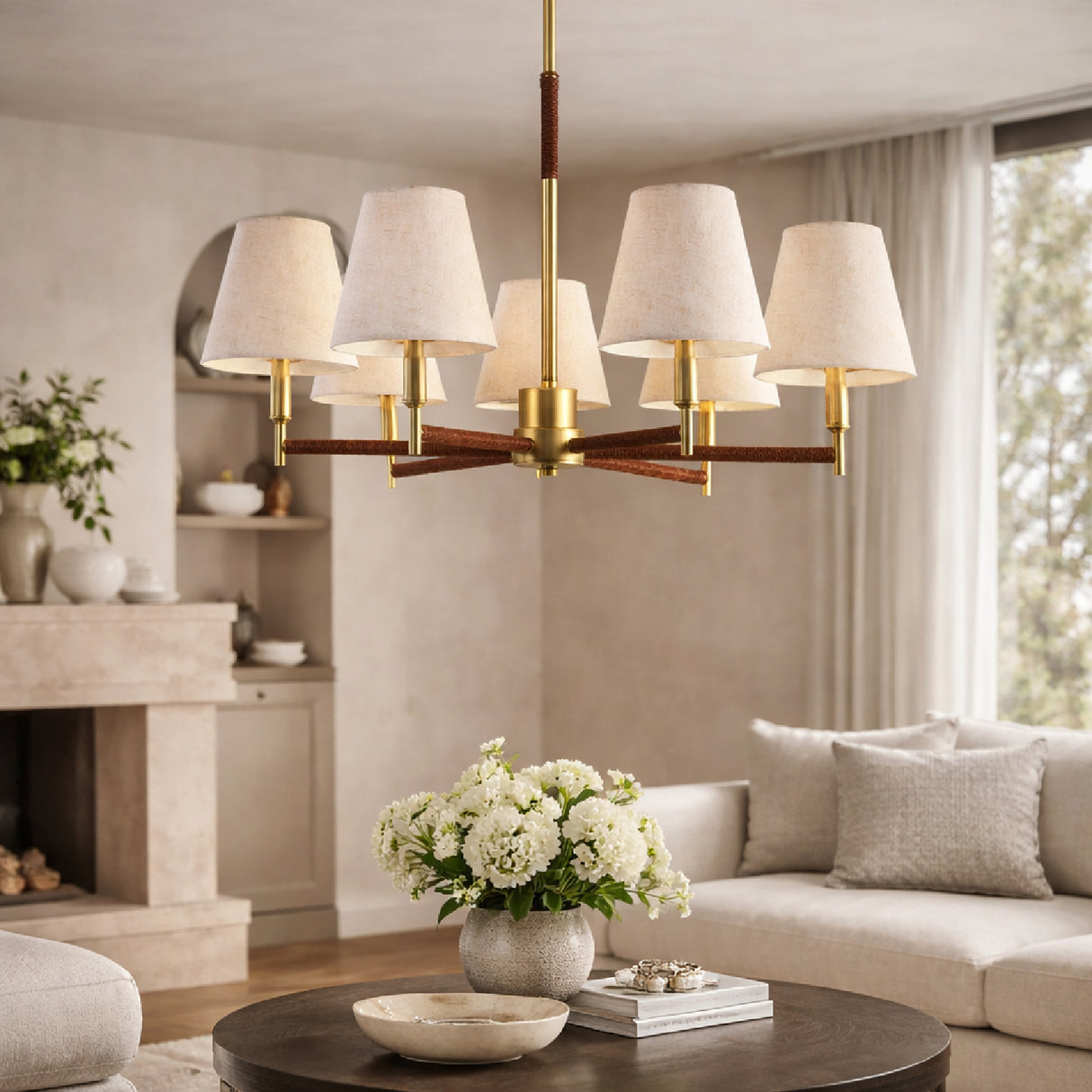 Modern European furniture - Fabric Shade 9-Light Chandelier - www.oroa.com | Oroa.com