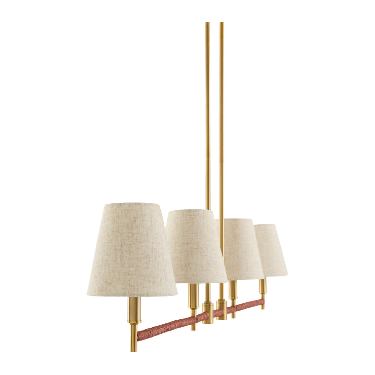 Modern European furniture - Fabric Shade 4-Light Linear Chandelier - www.oroa.com | Oroa.com